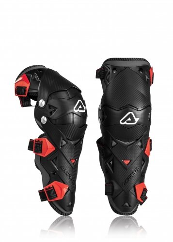 ACERBIS Kneeguard Impact Evo 3 - Black/Red - Size: ONE SIZE