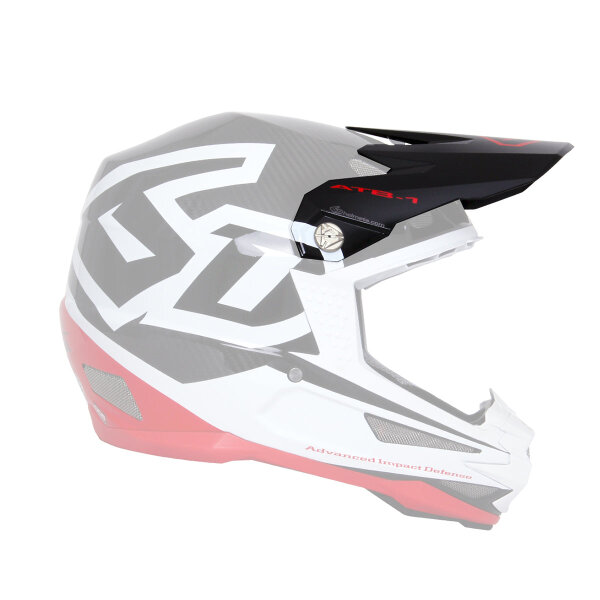 6D ATB-1 Helmschild Macro Weiß/Rot