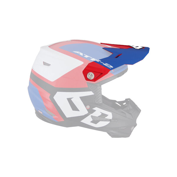 6D ATR-2 MX- Visor Helo Red/White/Blue - Size: ONE SIZE