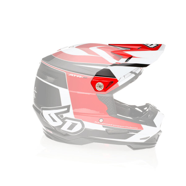 6D ATR-2 MX- Visor Impact Red - Size: ONE SIZE