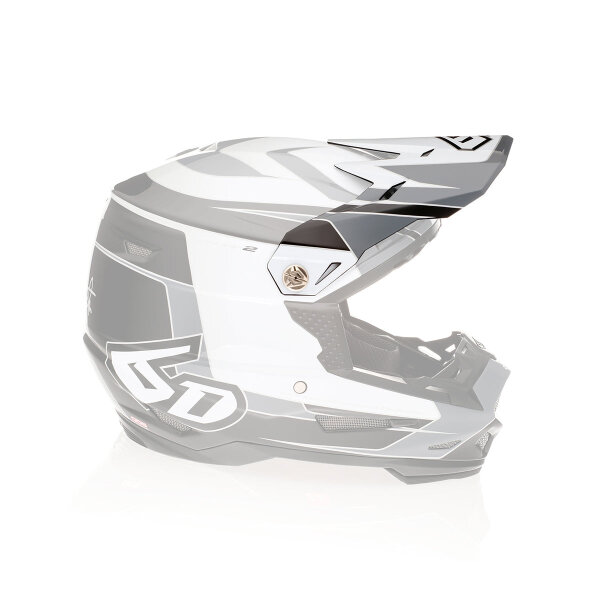 6D ATR-2 MX- Visor Impact White/Grey - Size: ONE SIZE