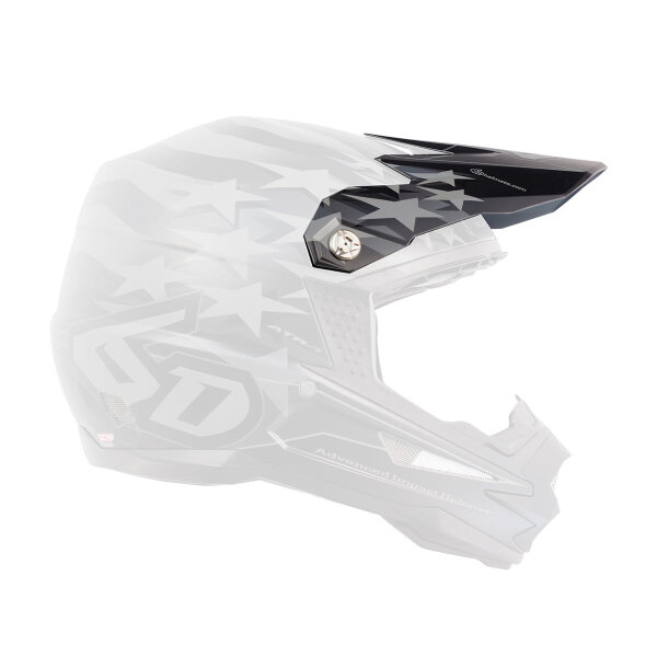 6D ATR-1 MX- Helmschild Patriot Schwarz Matt - Größe: EINHEITSGRÖSSE