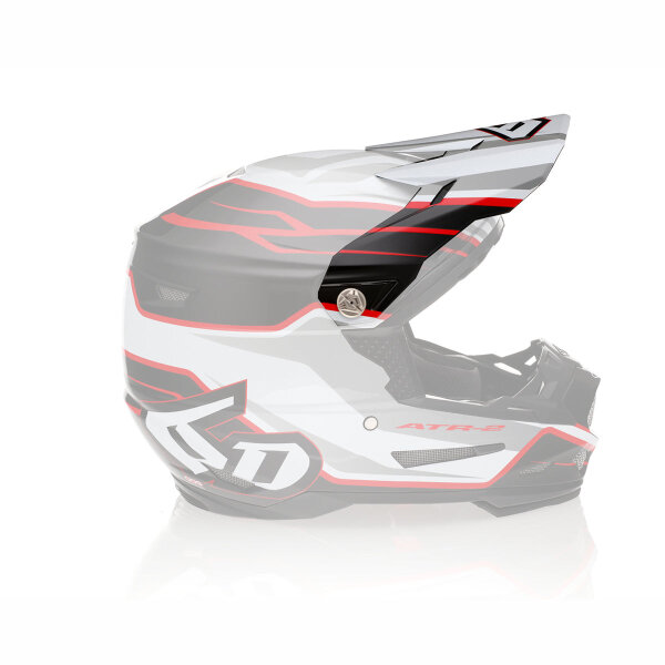 6D ATR-2 MX- Visor Phase White/Red - Size: ONE SIZE