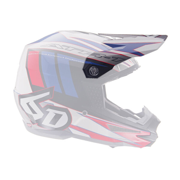 6D ATR-1 MX- Helmschild Point Rot/Weiß/Blau - Größe: EINHEITSGRÖSSE