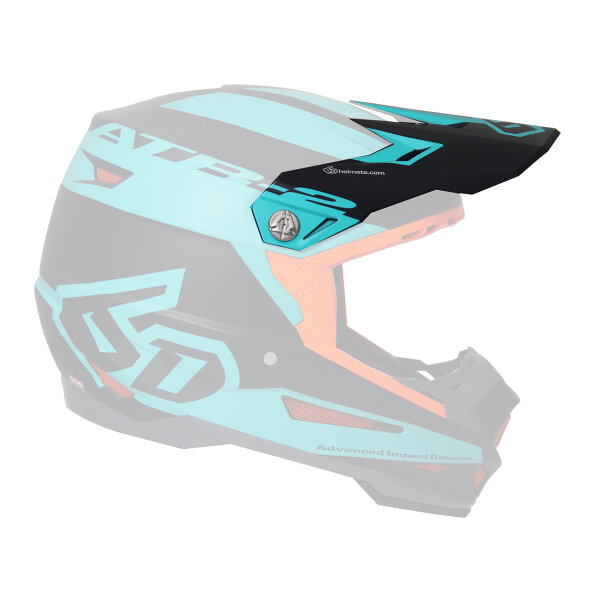 6D ATR-2 MX- Visor Sector Teal/Orange - Size: ONE SIZE