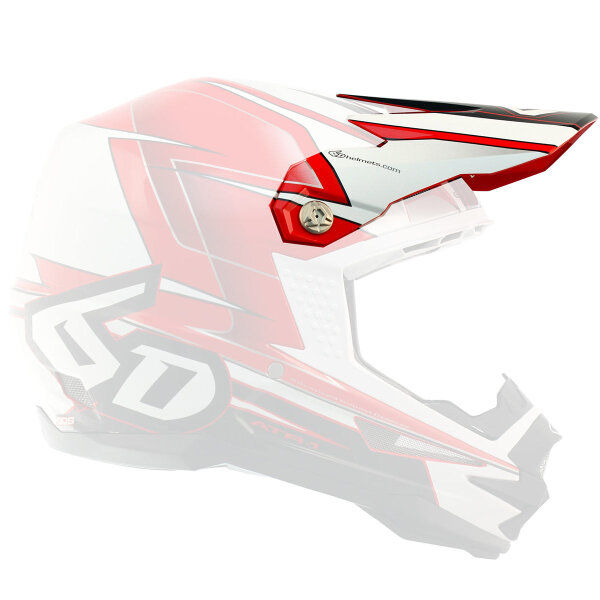 6D ATR-1 MX- Helmschild Sonic Rot/Weiß - Größe: EINHEITSGRÖSSE