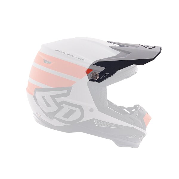 6D ATR-2 MX- Visor Stripe Orange/White - Size: ONE SIZE