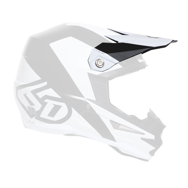 6D ATR-1 MX- Helmschild Wedge Matt Schwarz/Weiß